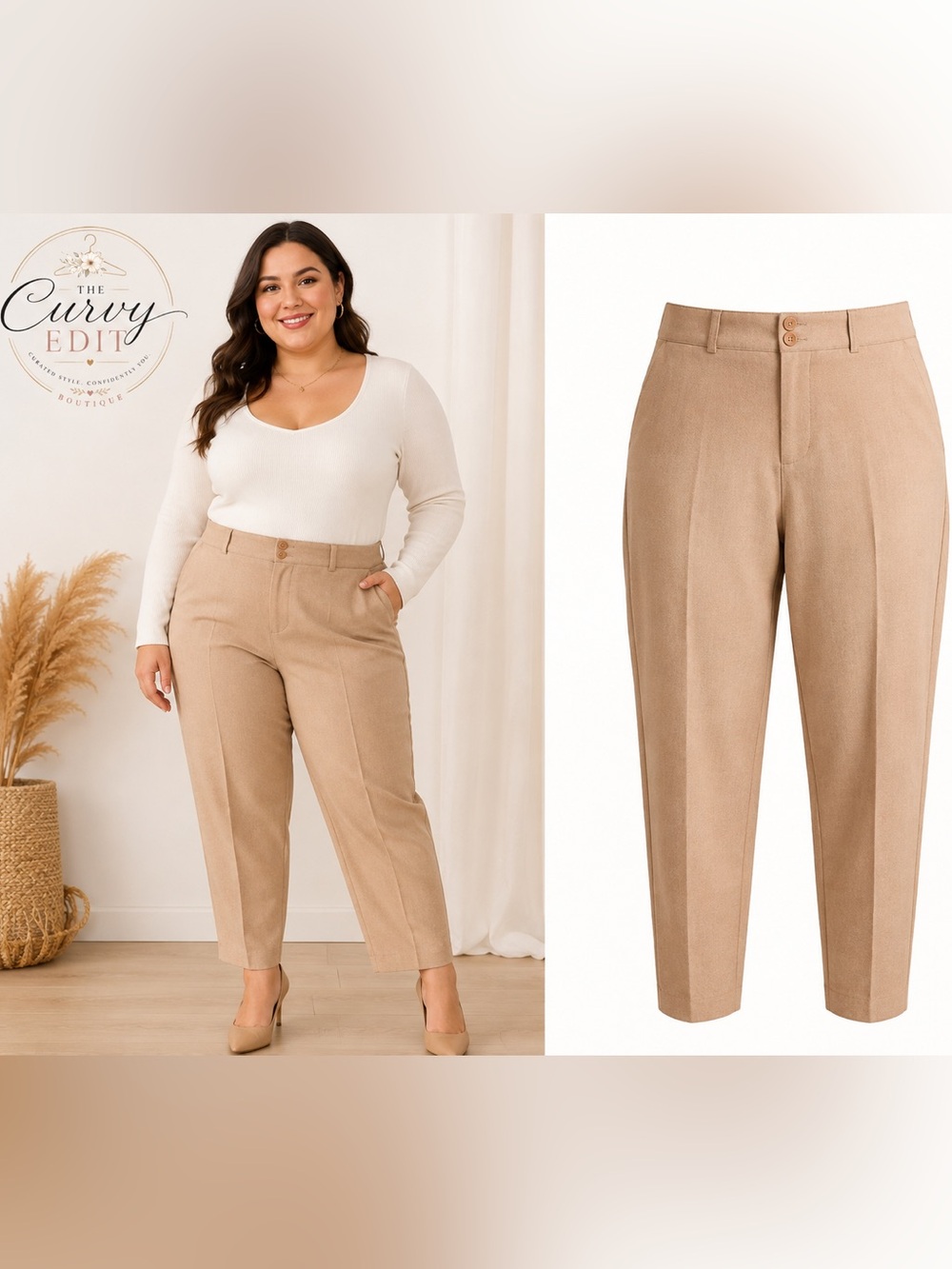 Talbots Woman Petites 20WP NWT Camel Tan Tailored Straight Leg Dress Pants